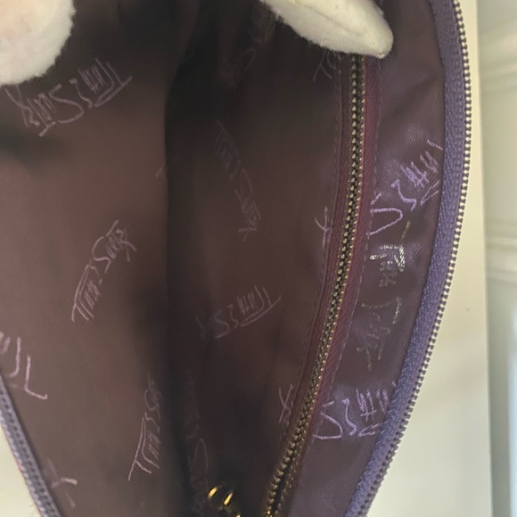 Burgundy suede leather wristlet - Picture 6 of 6